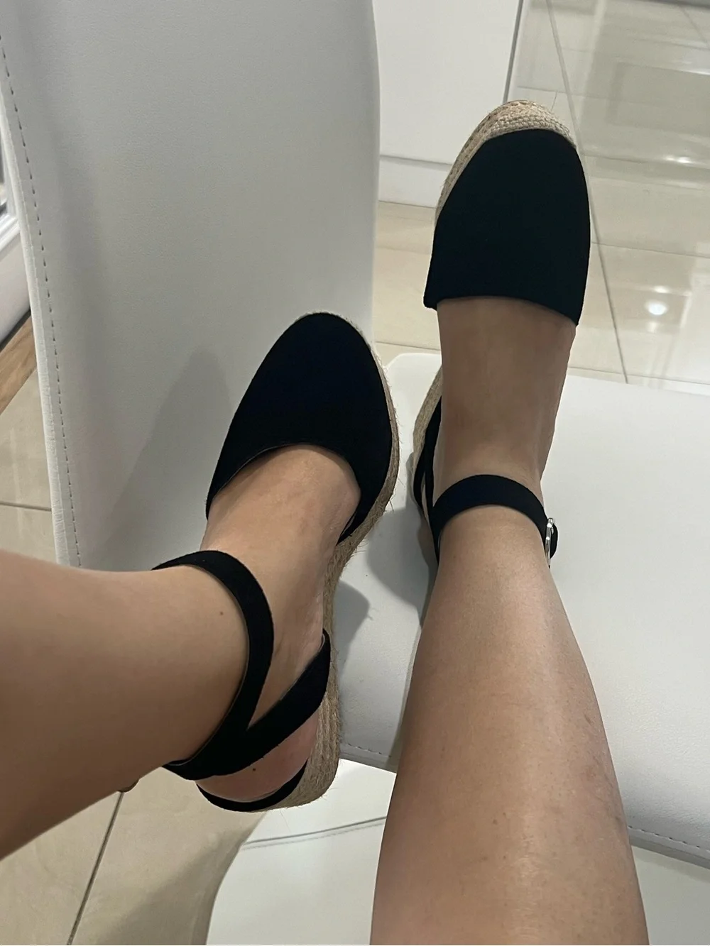 Sole Society CHANNING ESPADRILLE WEDGE SANDAL in black with Ankle Strap size 9